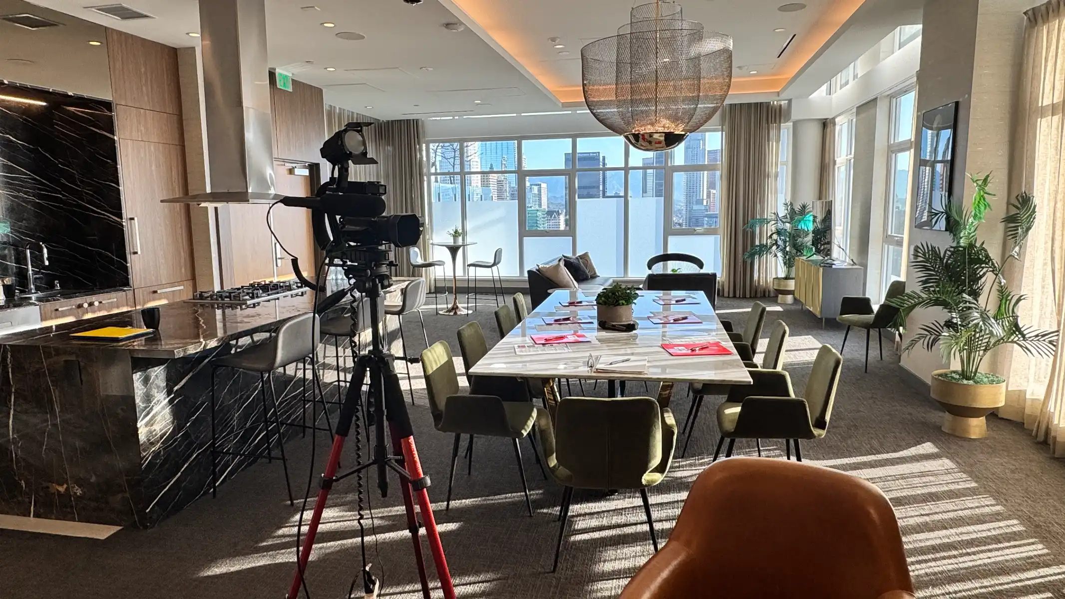 Los Angeles media training room with cameras and monitors for immediate playback