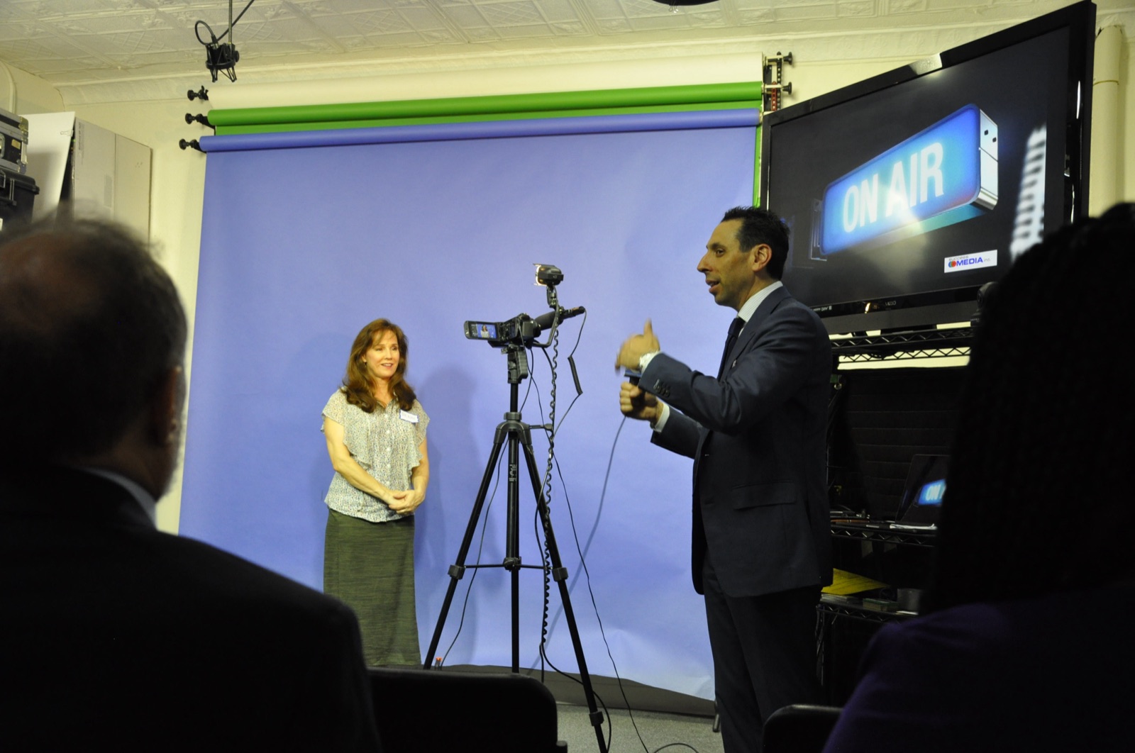 Jess Todtfeld leading a group media training workshop relevant to nonprofit teams